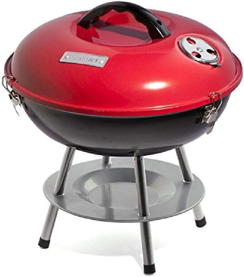 Cuisinart CCG190RB Inch BBQ, 14" x 14" x 15", Portable Charcoal Grill, 14" (Red)